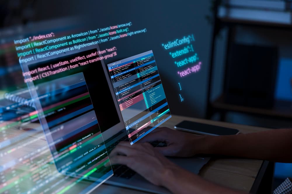 computer with code